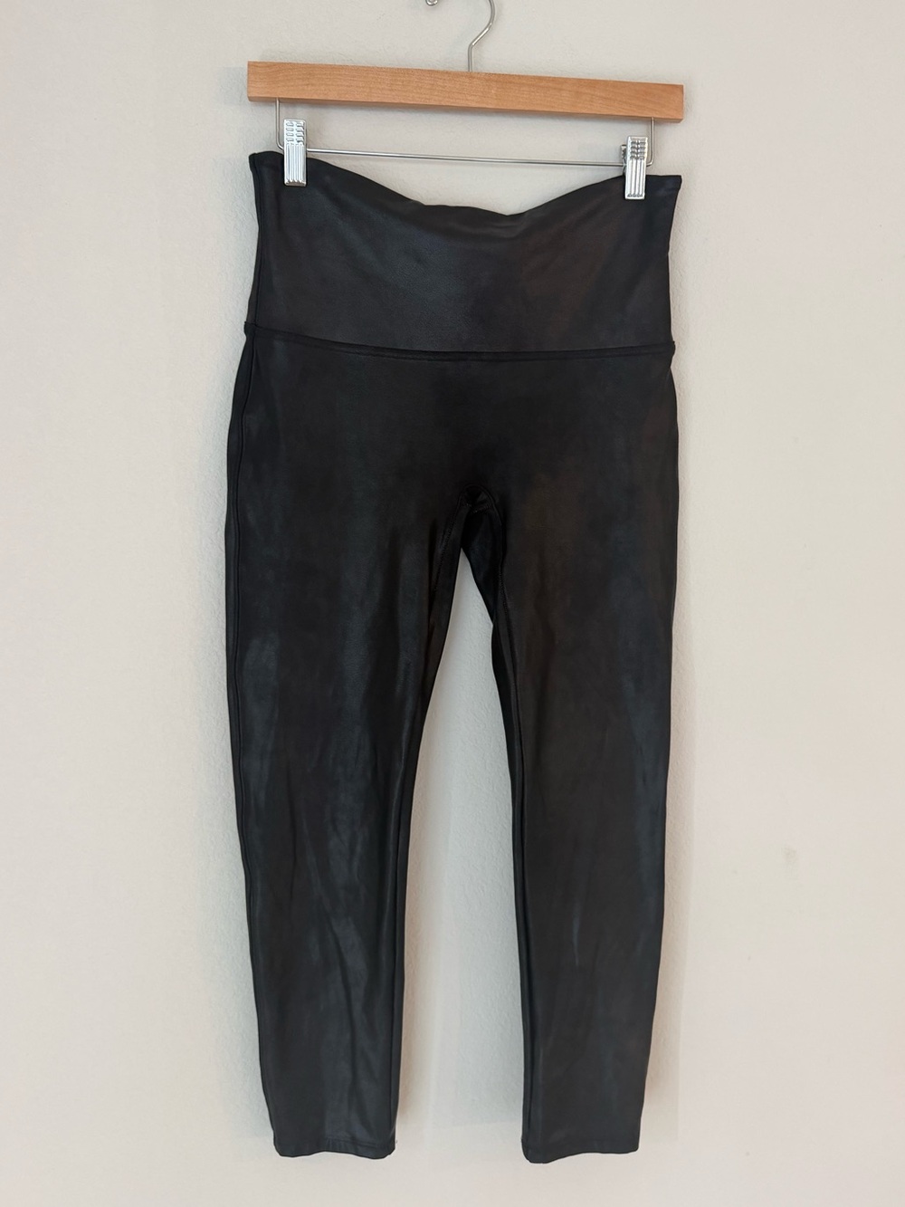 SPANX Black High-Waist Faux-Leather Leggings